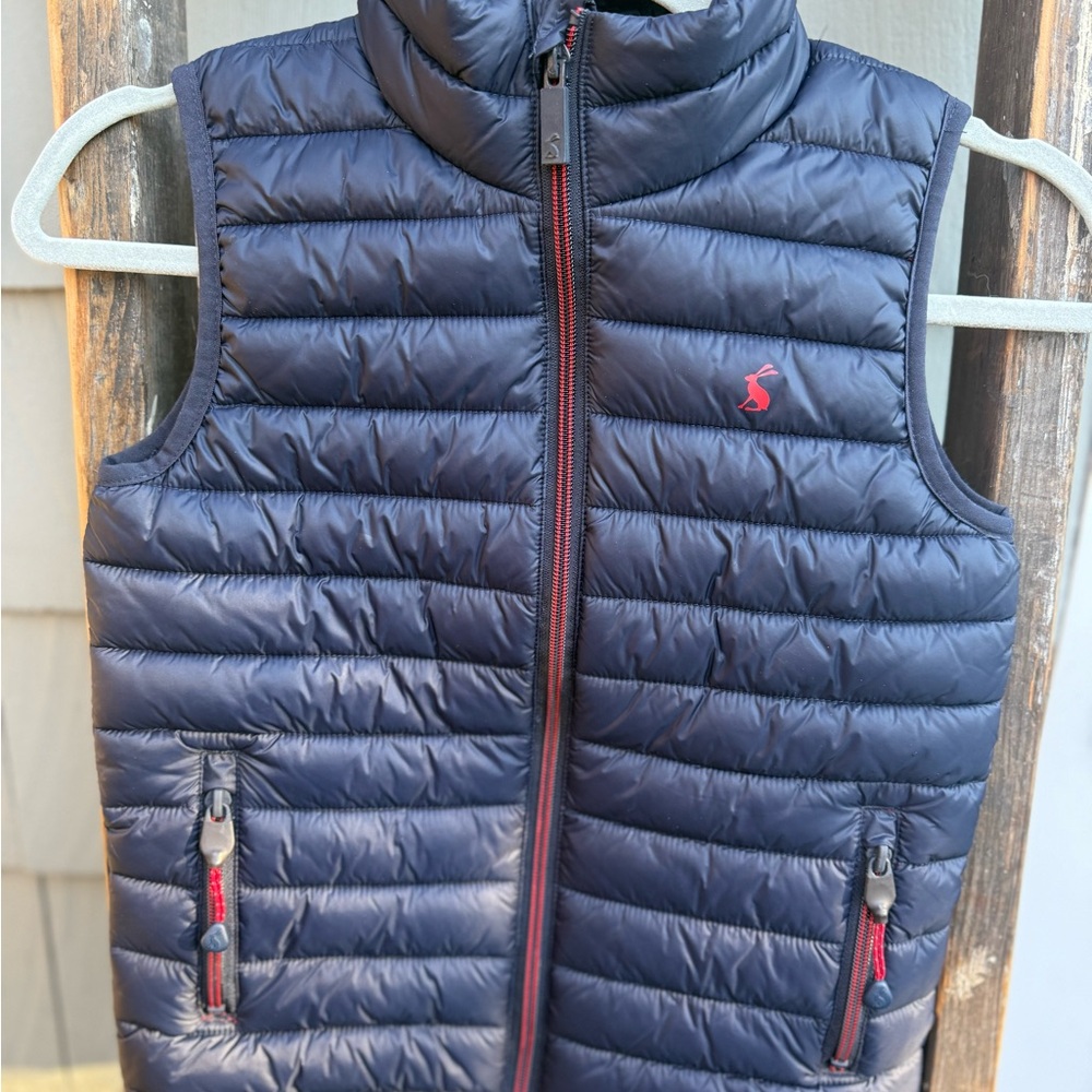 Joules Blue Boy's Packable Showerproof
Padded Vest with Red Details